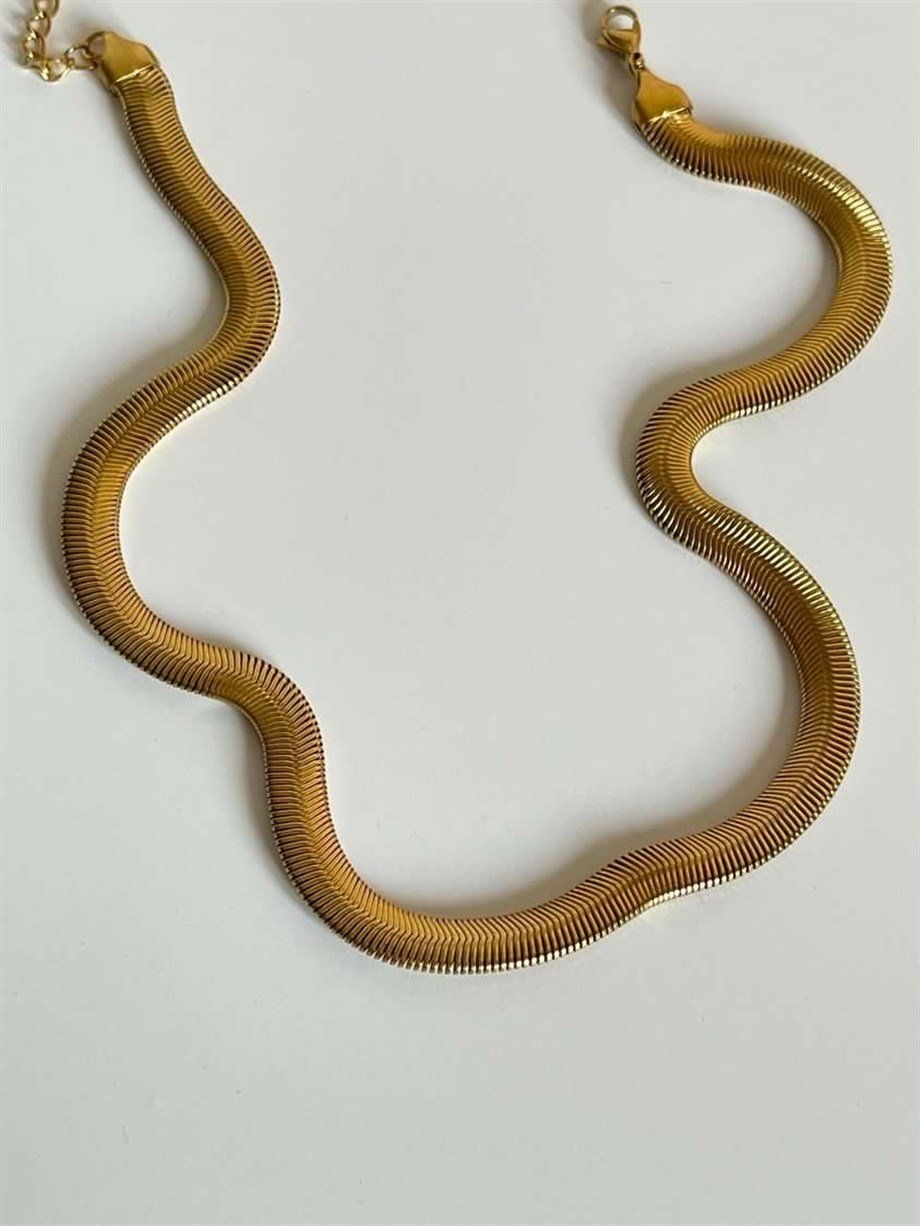 Çelik Kalın Snake Kolye (47 Cm)