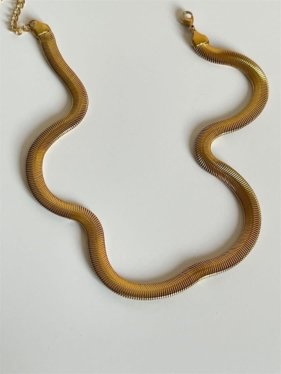Çelik Kalın Snake Kolye (47 Cm)