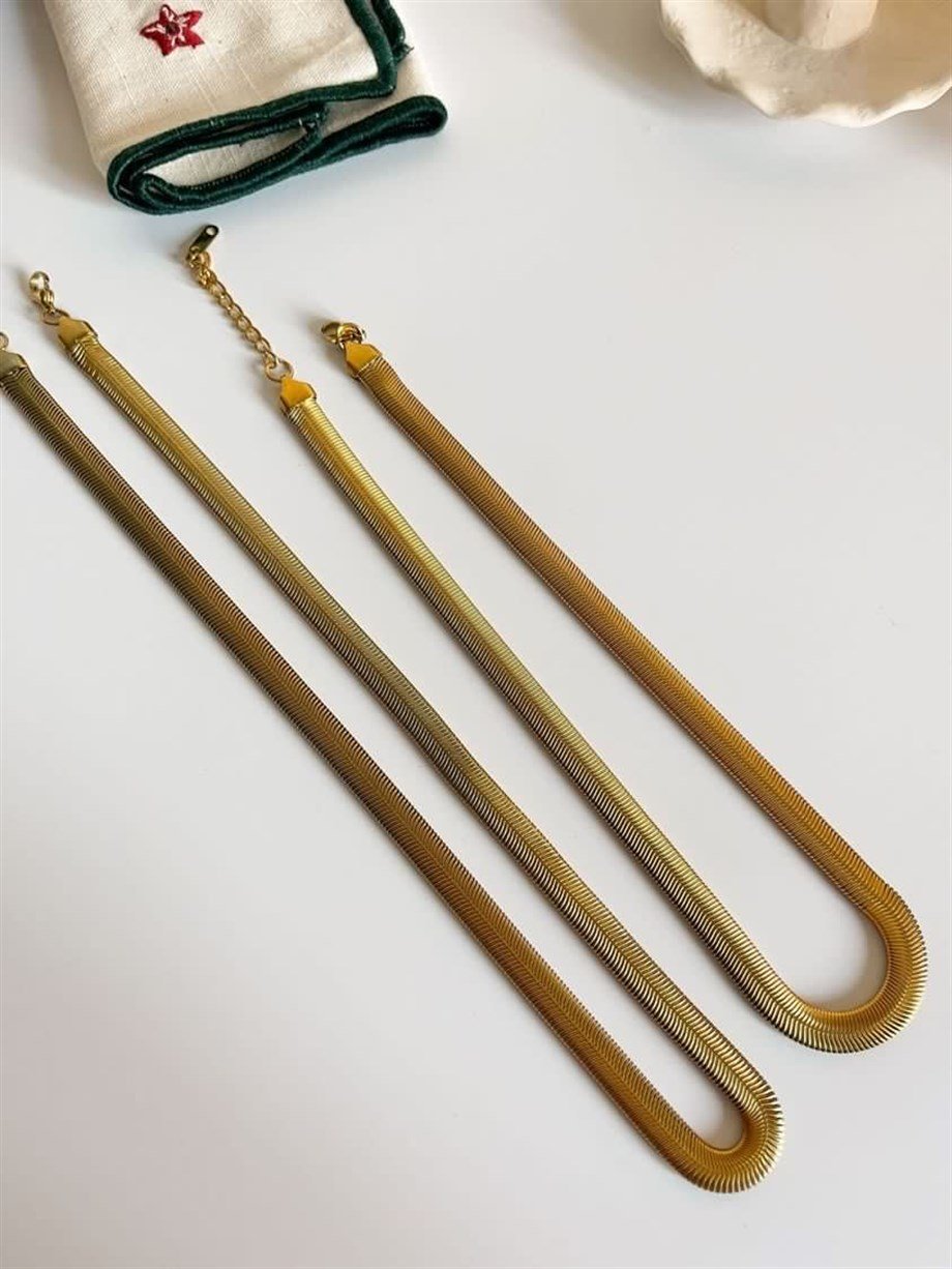Çelik Kalın Snake Kolye (47 Cm)