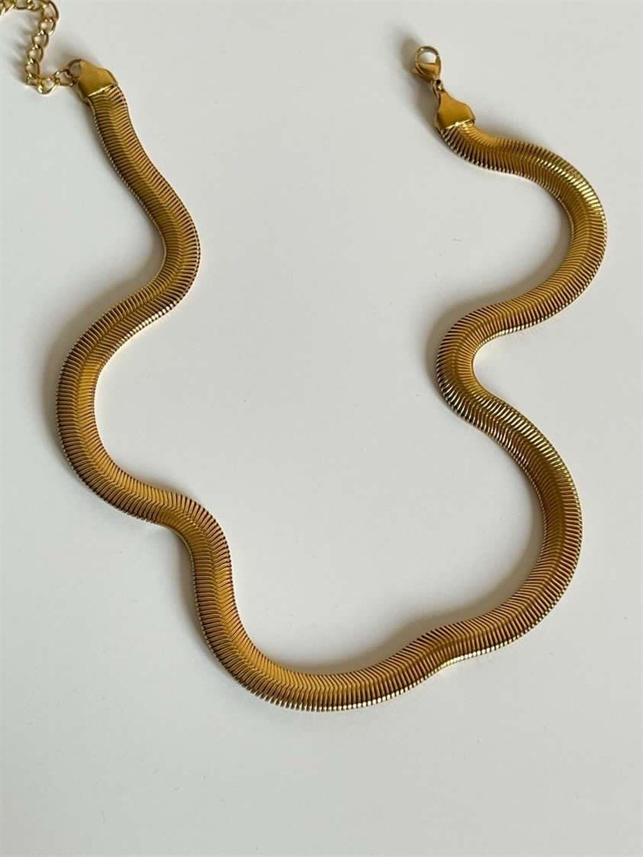 Çelik Kalın Snake Kolye (47 Cm)