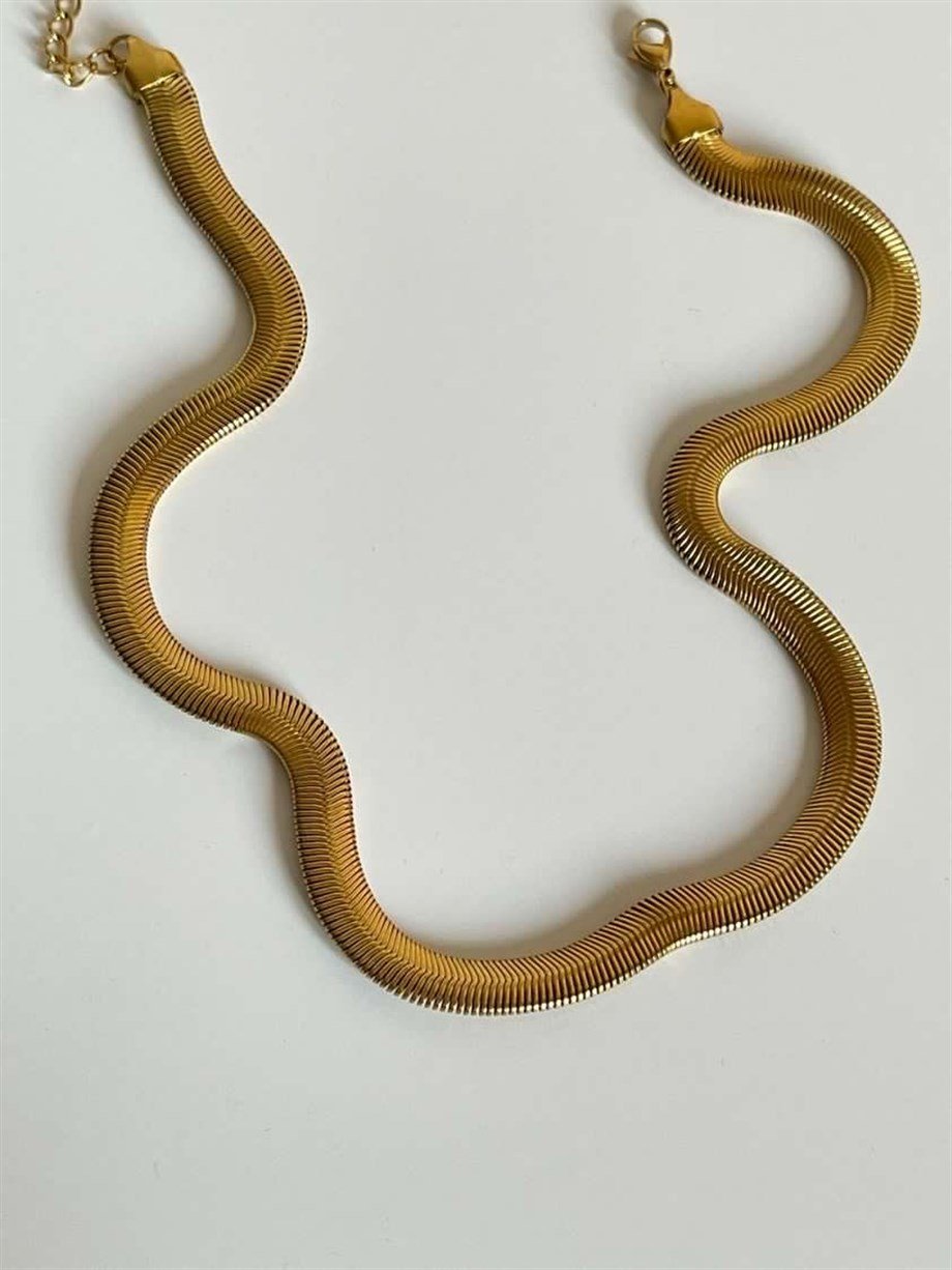 Çelik Kalın Snake Kolye (47 Cm)