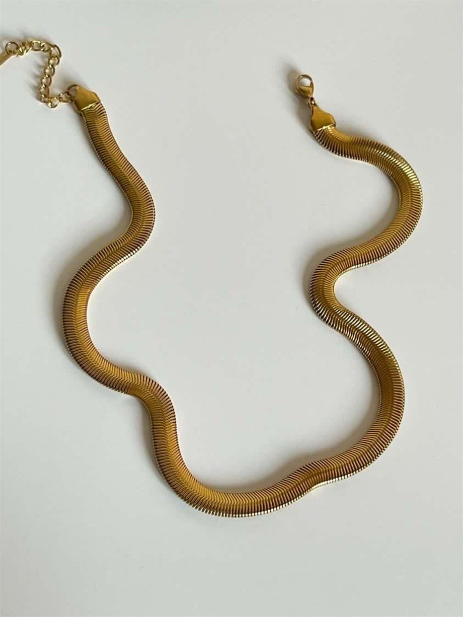 Çelik Kalın Snake Kolye (47 Cm)
