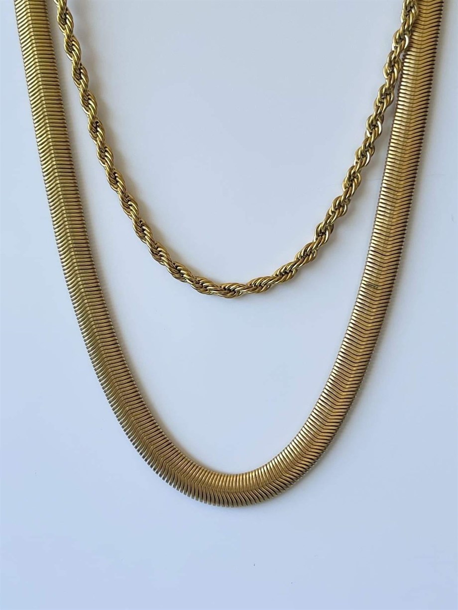 Çelik Kalın Snake Kolye (56 Cm)