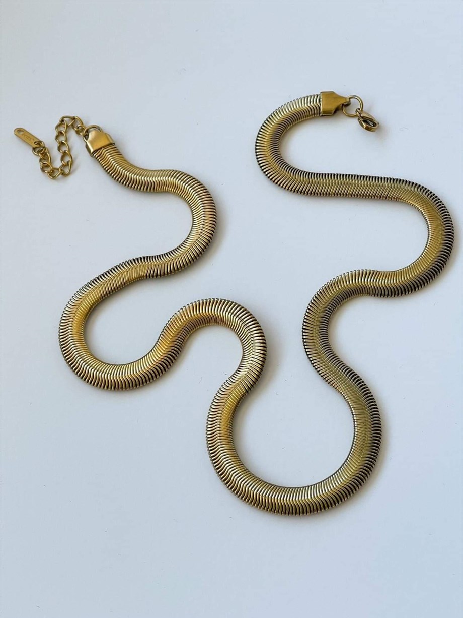 Çelik Kalın Snake Kolye (56 Cm)