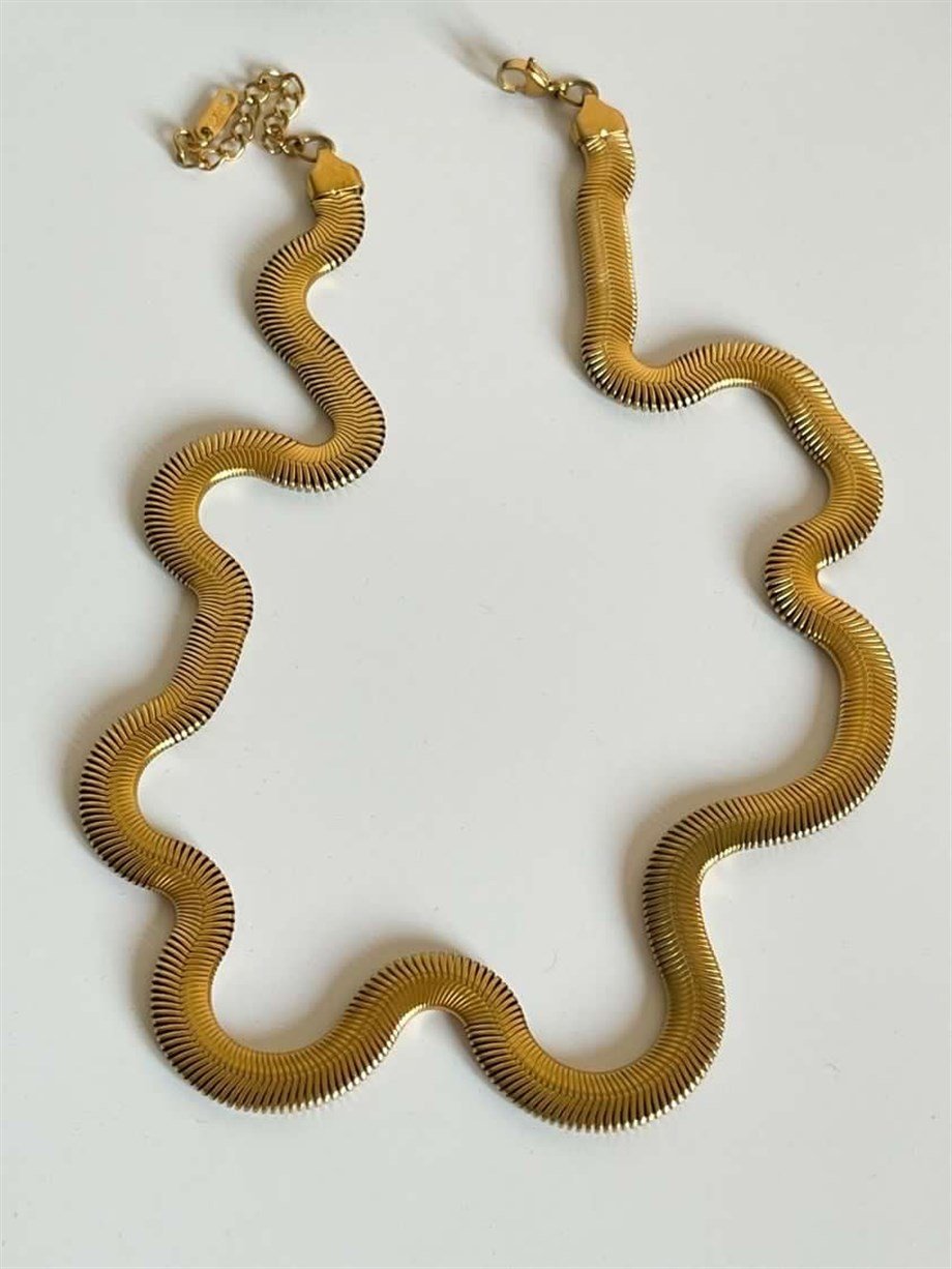 Çelik Kalın Snake Kolye (58 Cm)