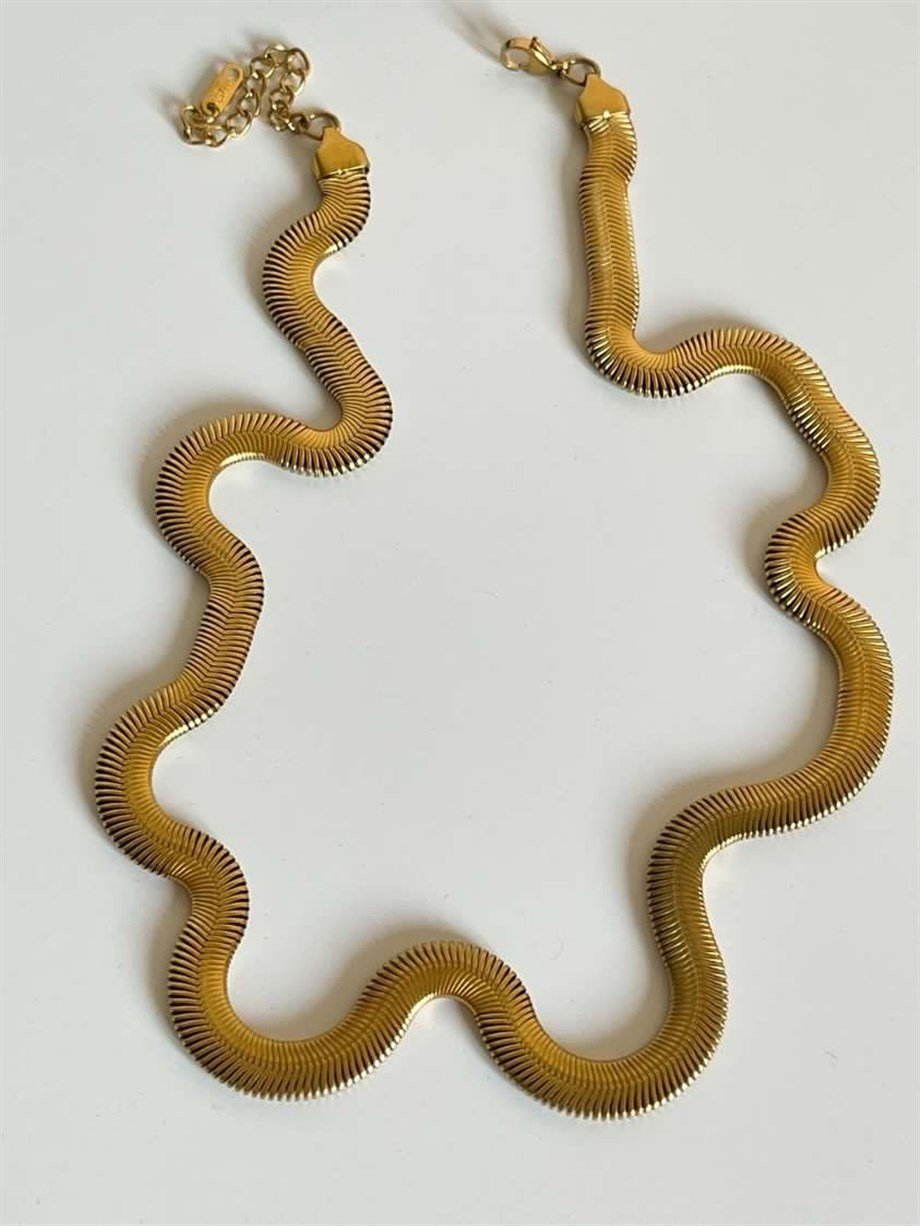 Çelik Kalın Snake Kolye (58 Cm)