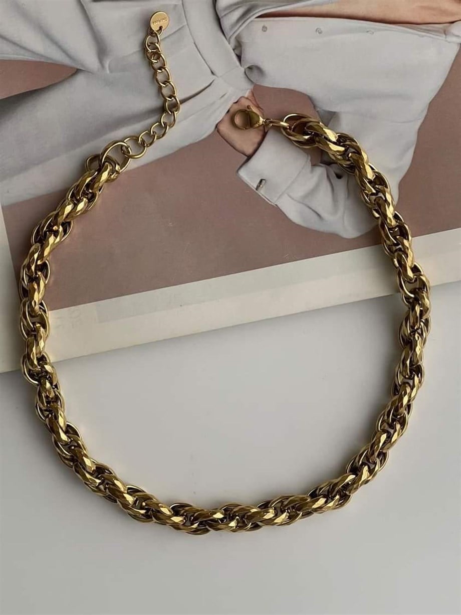 Çelik Kalın Vip Örgü Kolye (50 Cm)