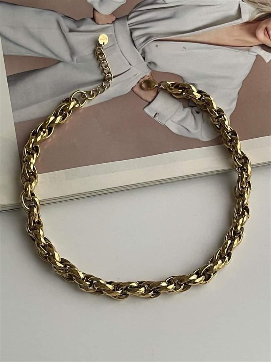 Çelik Kalın Vip Örgü Kolye (50 Cm)
