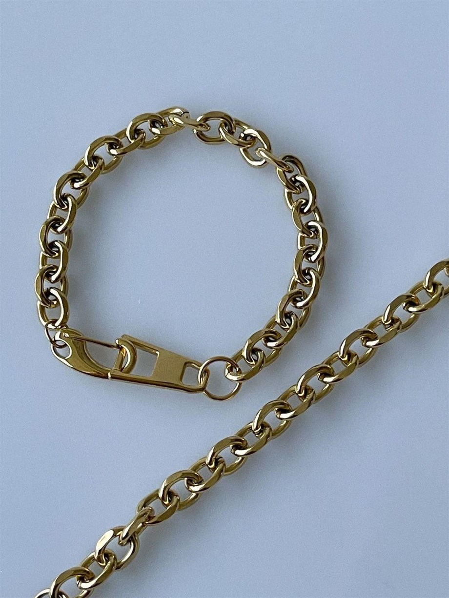 Çelik Kalın Zincir Bİleklik (19 Cm)