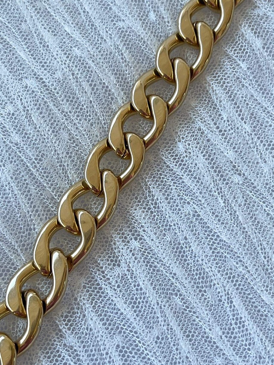 Çelik Kalın Zincir Bileklik (20 Cm)