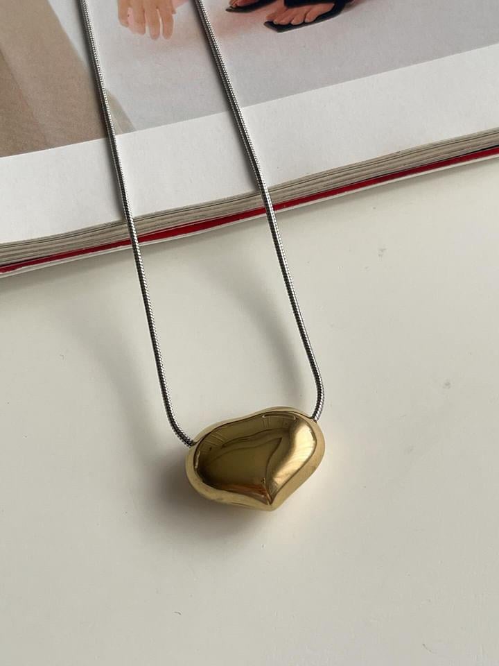 Çelik Kalp Kolye (51 Cm)
