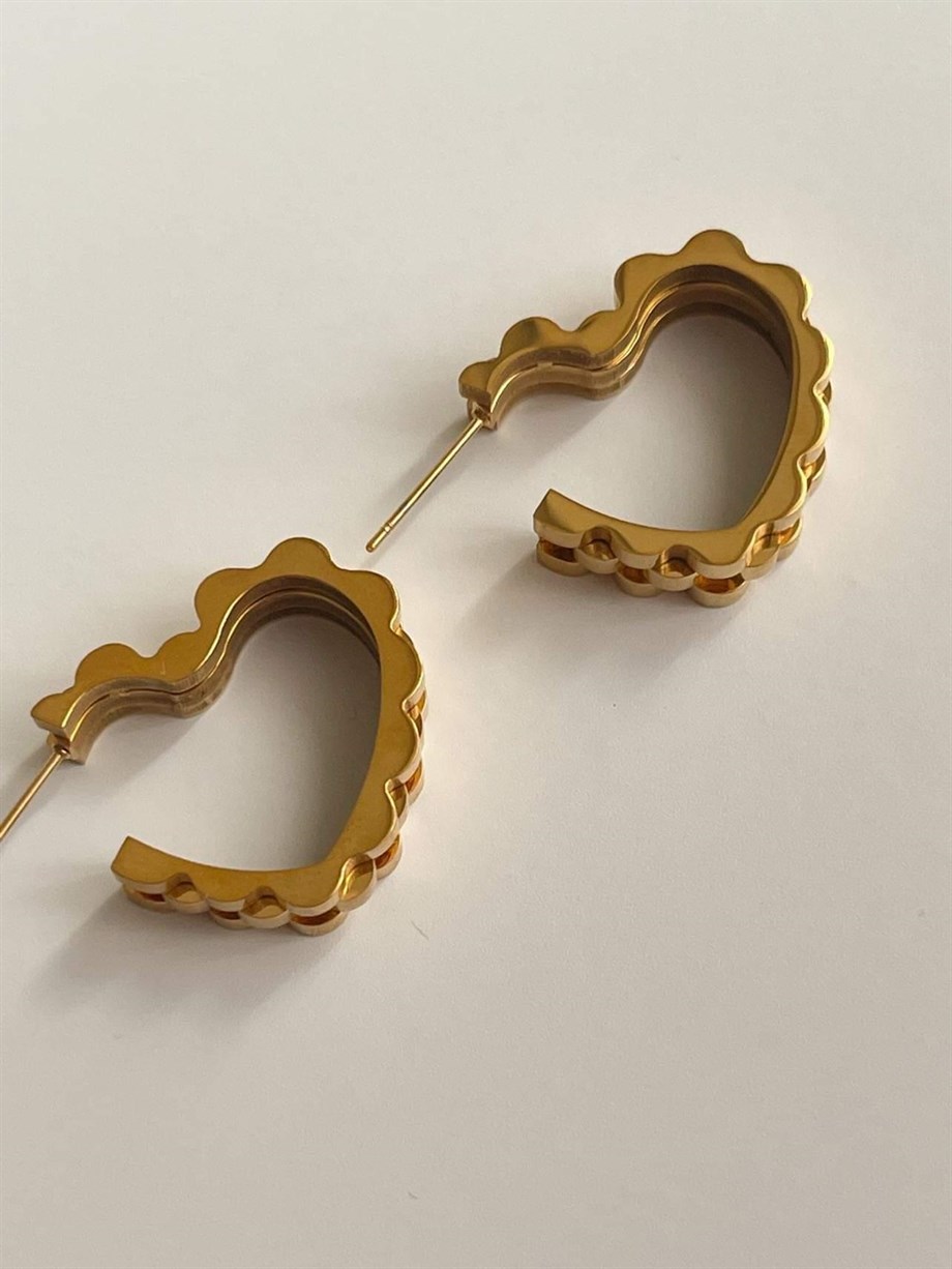 Çelik Kalp Küpe (2 Cm)