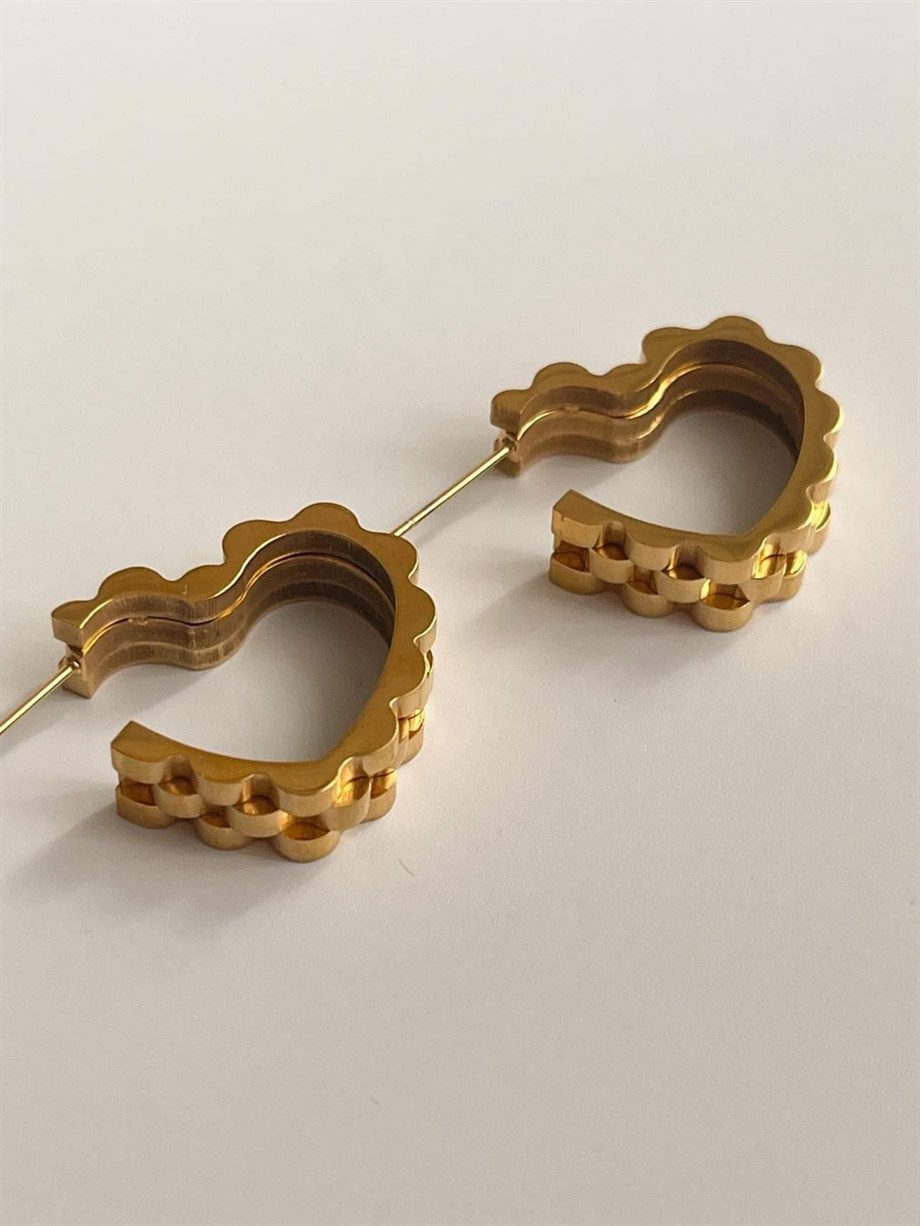 Çelik Kalp Küpe (2 Cm)