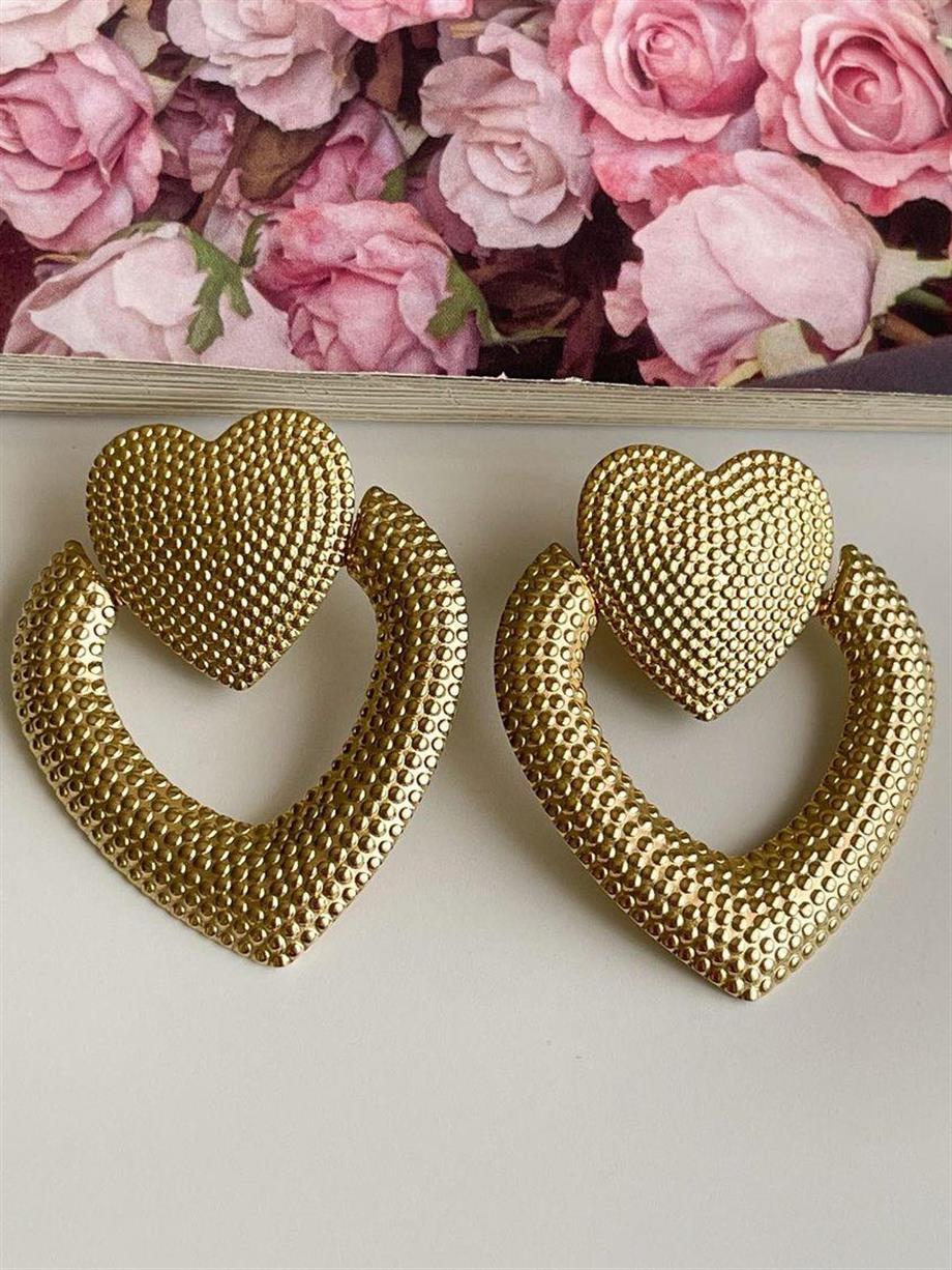 Çelik Kalp Küpe (4.5 Cm)