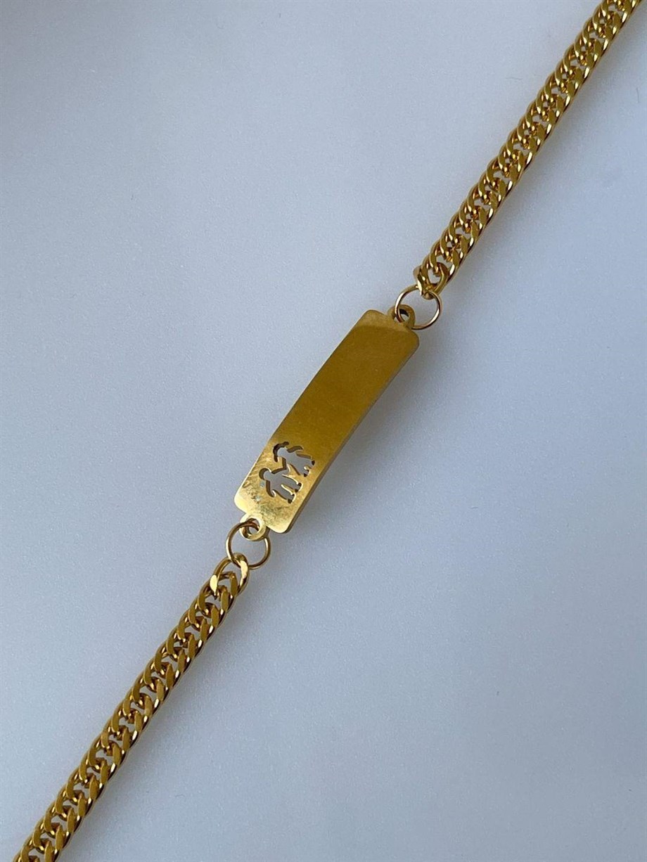Çelik Kız Erkek Figürlü İsim Yazdırılabilir Künye Bileklik (20 Cm)
