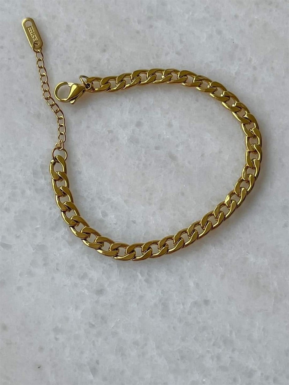 Çelik Klasik Zincir Bileklik (22 Cm)
