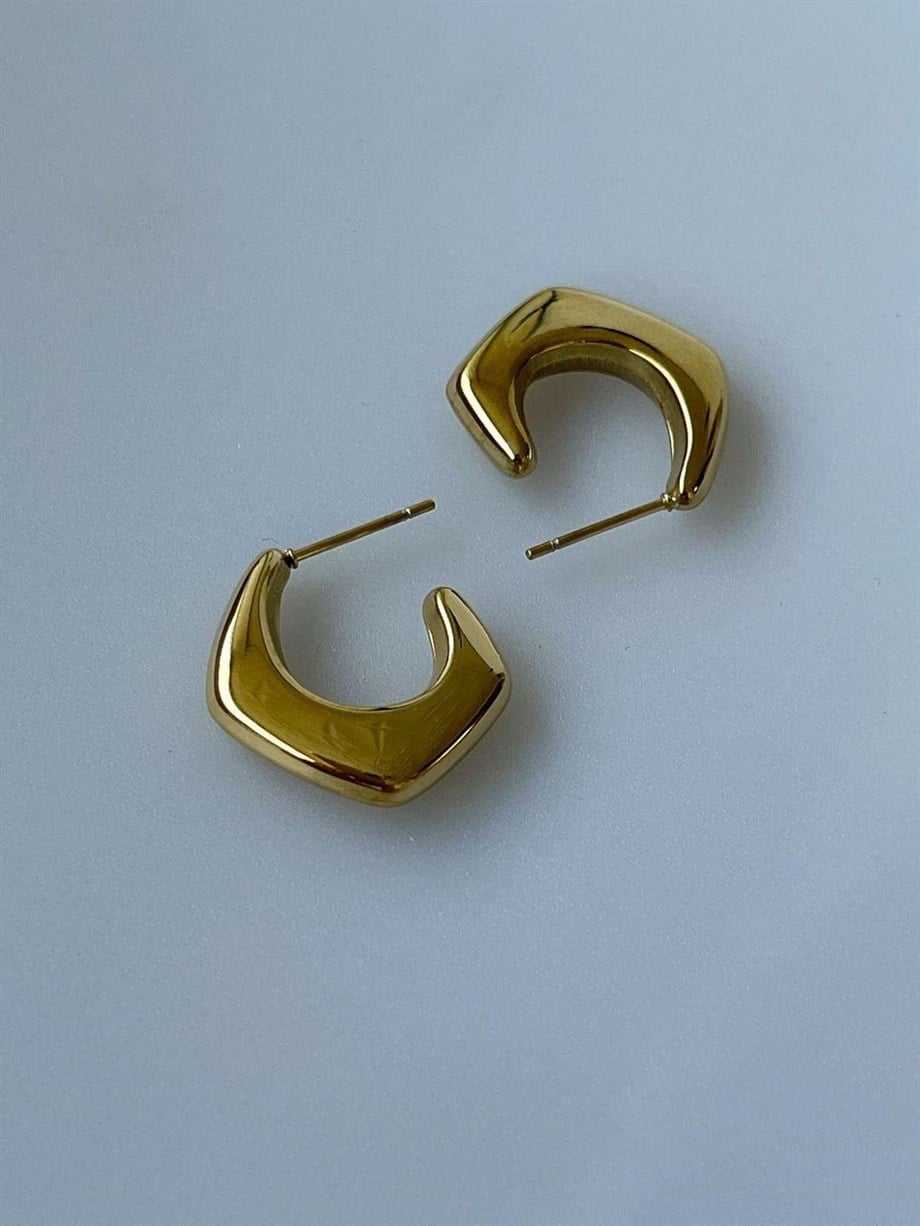 Çelik Köşeli Küpe (2 Cm)