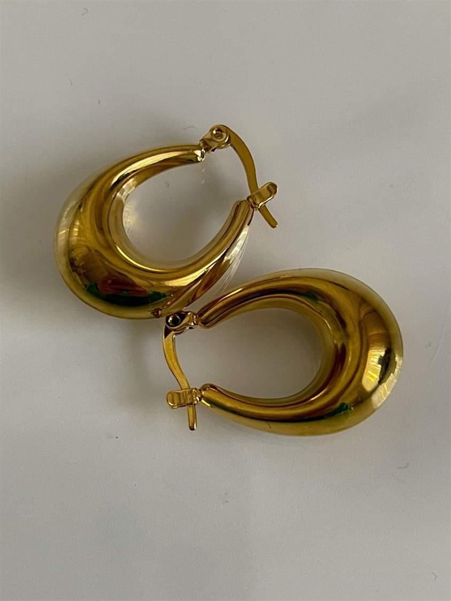 Çelik Küçük Boy Steel Oval Halka Küpe (2.40 Cm)