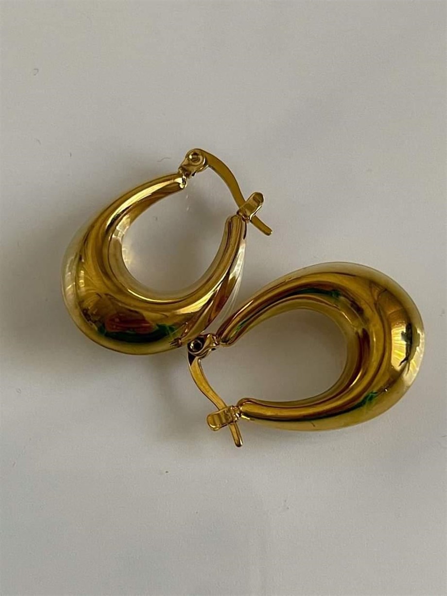 Çelik Küçük Boy Steel Oval Halka Küpe (2.40 Cm)