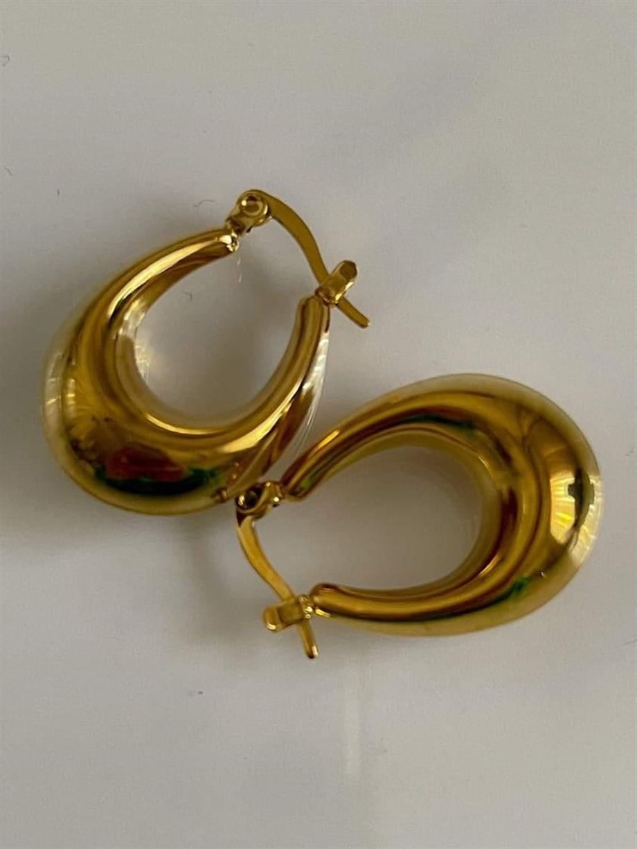 Çelik Küçük Boy Steel Oval Halka Küpe (2.40 Cm)