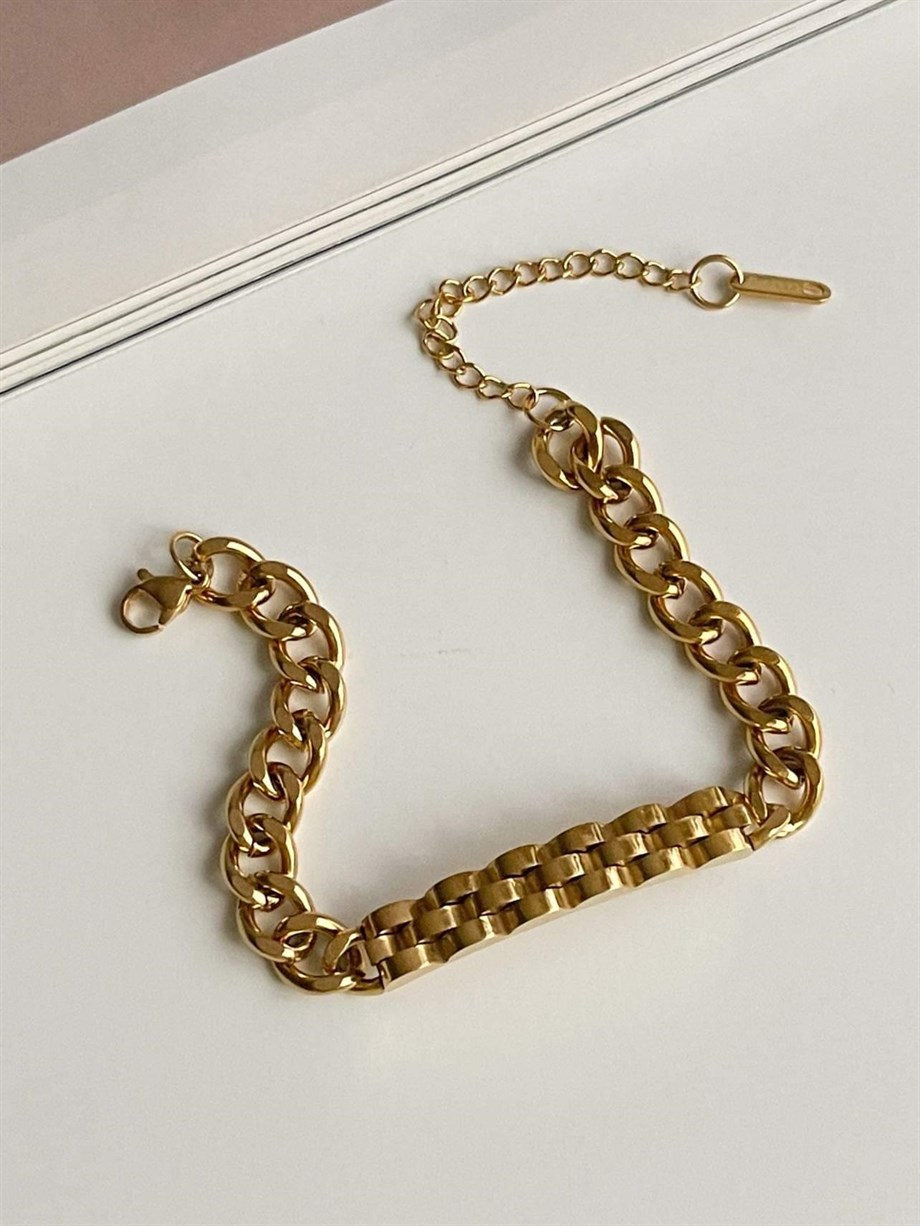 Çelik Künye Bileklik (22 Cm)