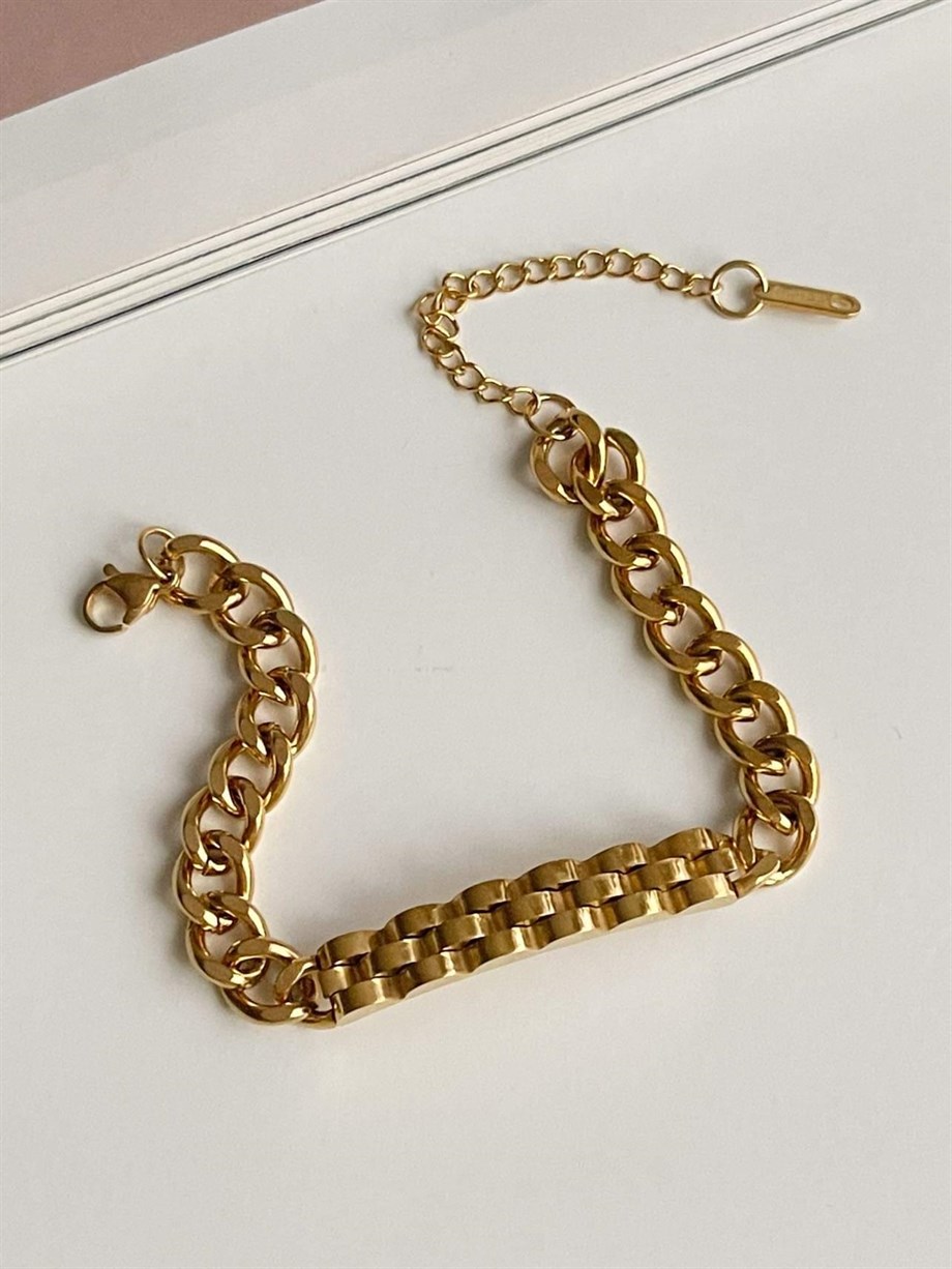 Çelik Künye Bileklik (22 Cm)