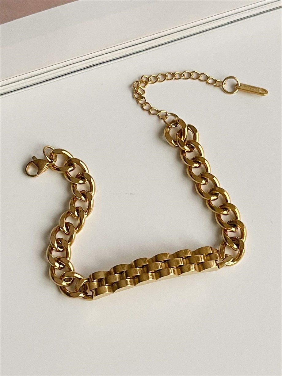 Çelik Künye Bileklik (22 Cm)