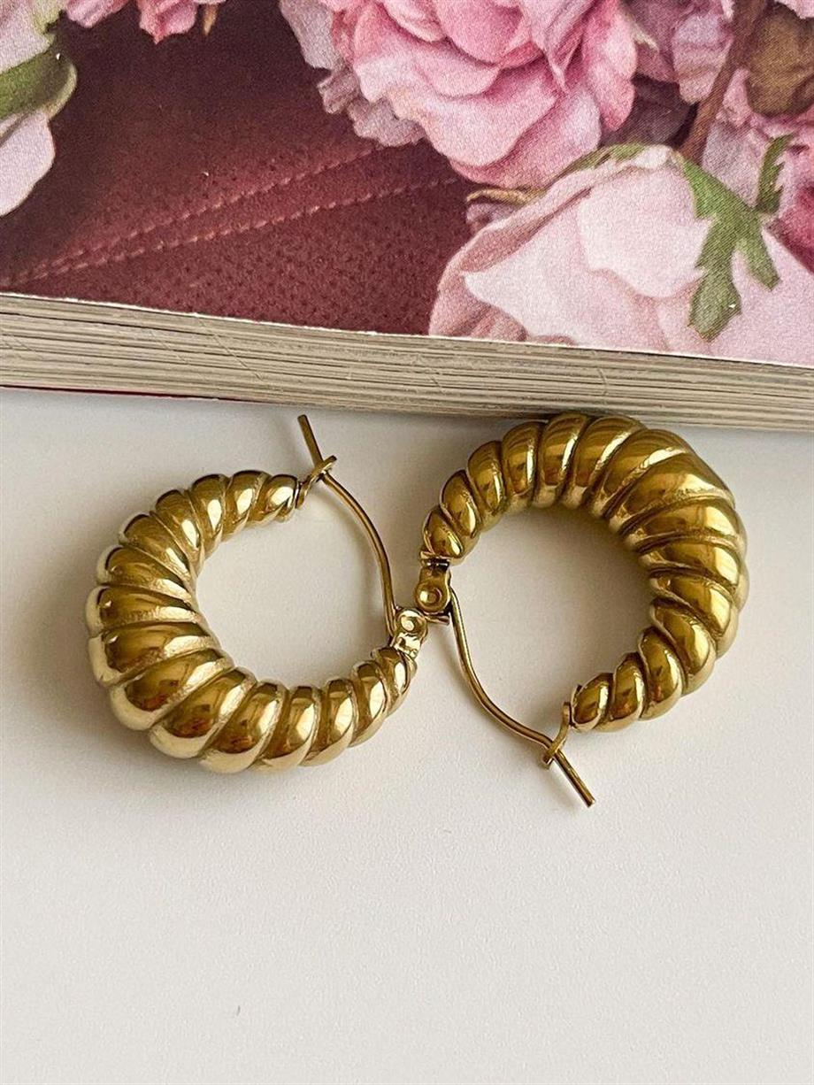 Çelik Midye Halka Küpe (2 Cm)