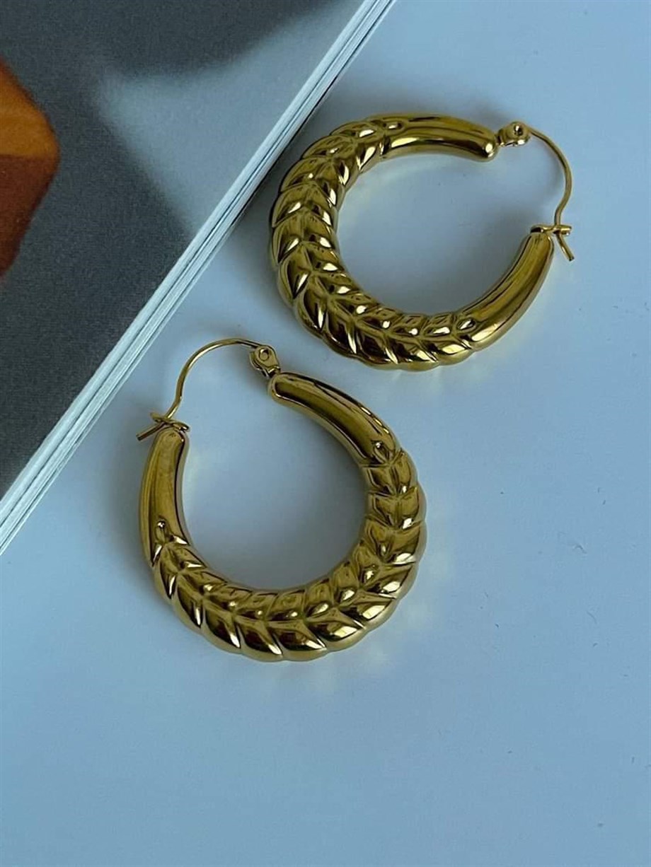 Çelik Midye Halka Küpe (3 Cm)
