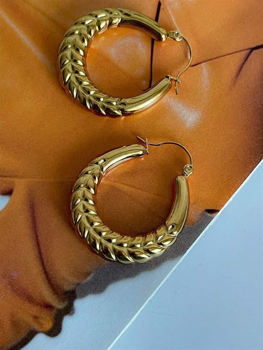 Çelik Midye Halka Küpe (3 Cm)
