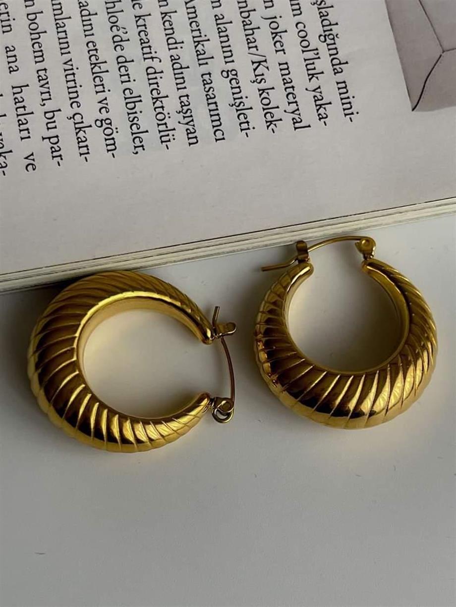 Çelik Midye İçi Boş Hafif Küpe (2.90 Cm)