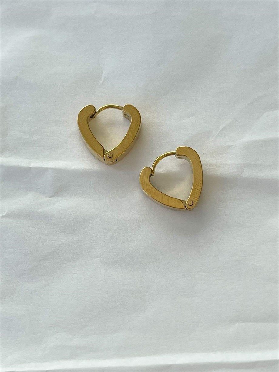 Çelik Mini Kalp Şeklinde Pera Küpe (1.40 Cm)