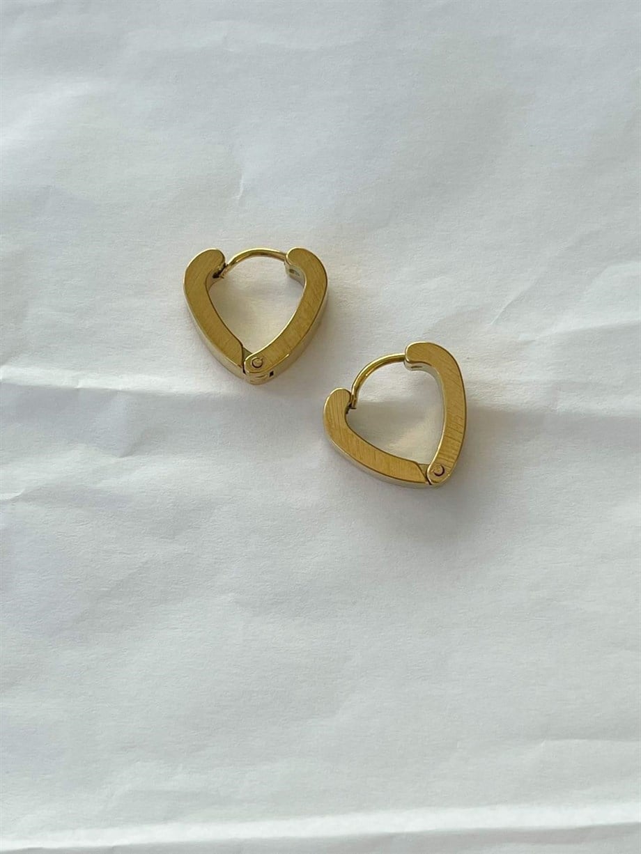 Çelik Mini Kalp Şeklinde Pera Küpe (1.40 Cm)