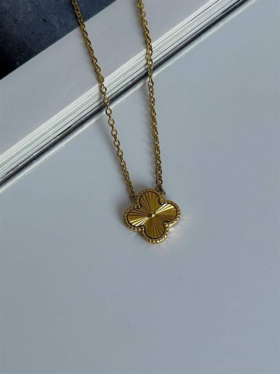 Çelik Minimal Van Cleef Kolye (46 Cm)