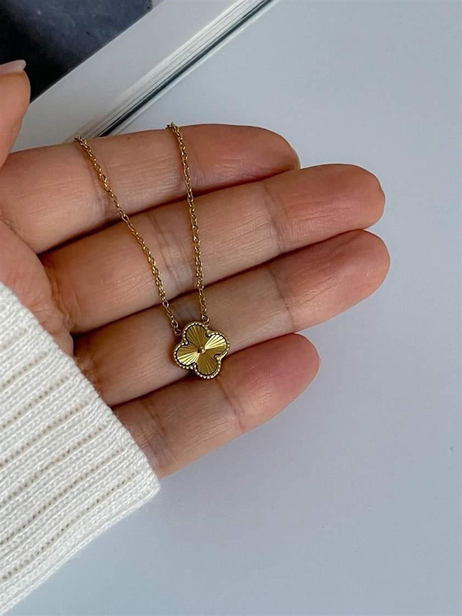Çelik Minimal Van Cleef Kolye (46 Cm)