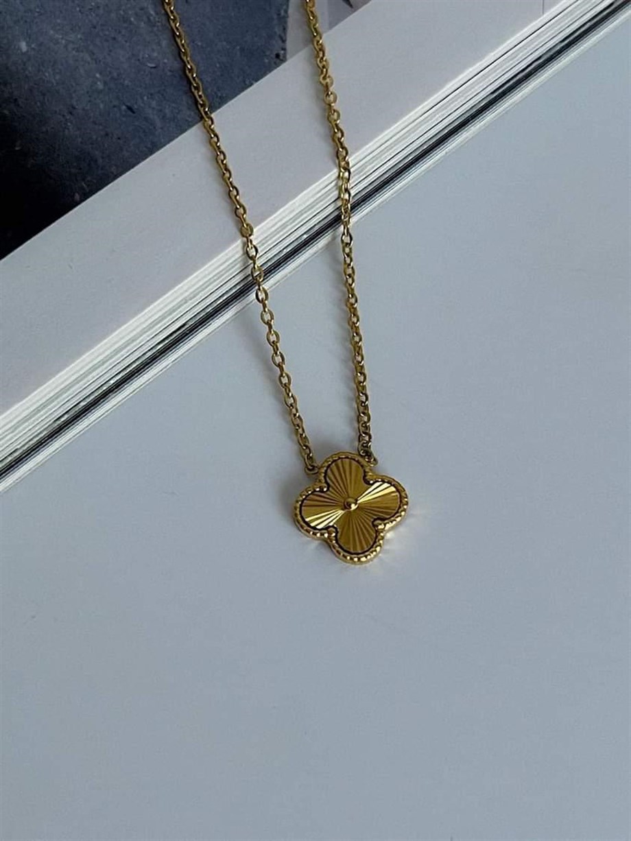 Çelik Minimal Van Cleef Kolye (46 Cm)