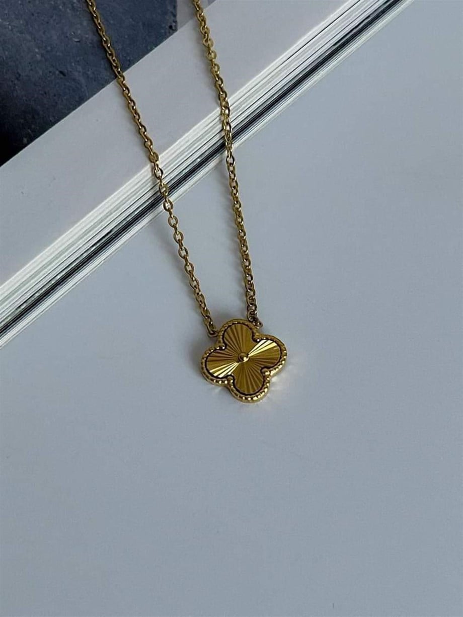 Çelik Minimal Van Cleef Kolye (46 Cm)