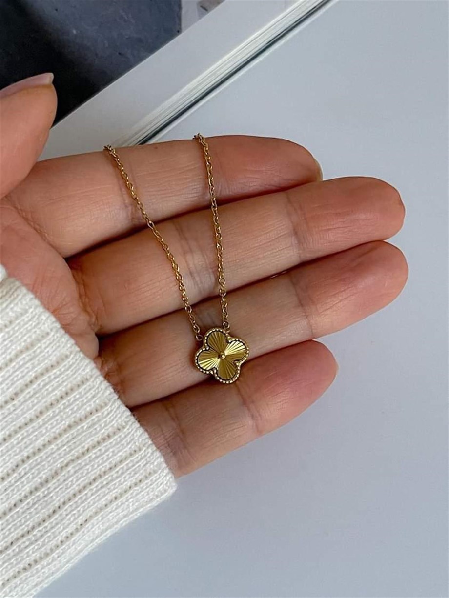 Çelik Minimal Van Cleef Kolye (46 Cm)