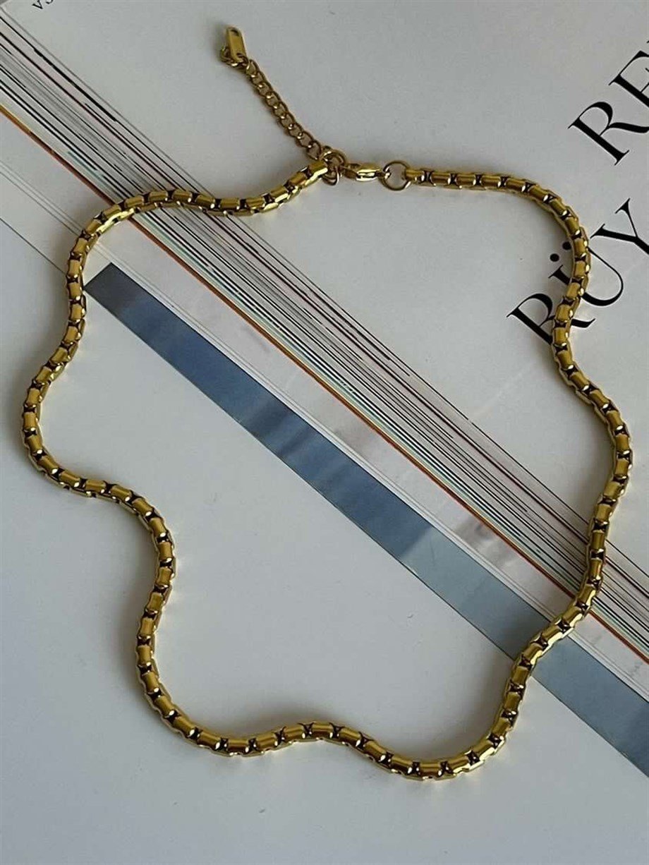 Çelik Örgü Zincir Kolye (52 Cm)
