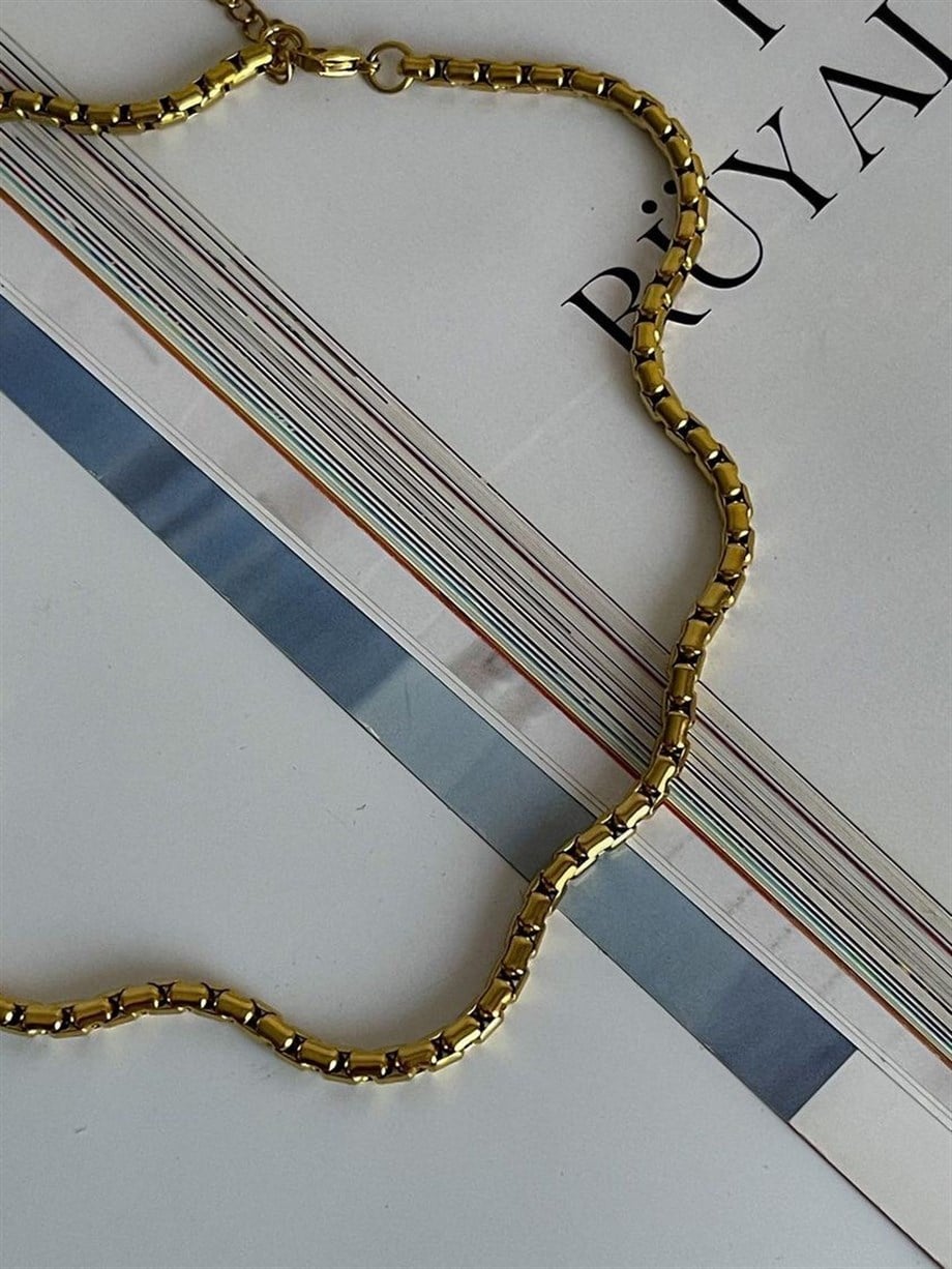 Çelik Örgü Zincir Kolye (52 Cm)