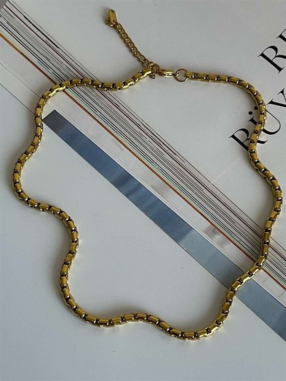 Çelik Örgü Zincir Kolye (52 Cm)
