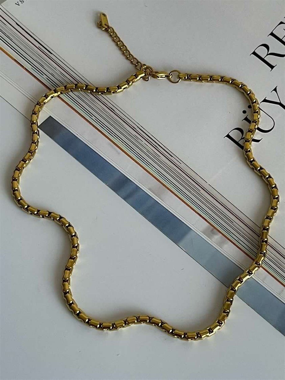Çelik Örgü Zincir Kolye (52 Cm)