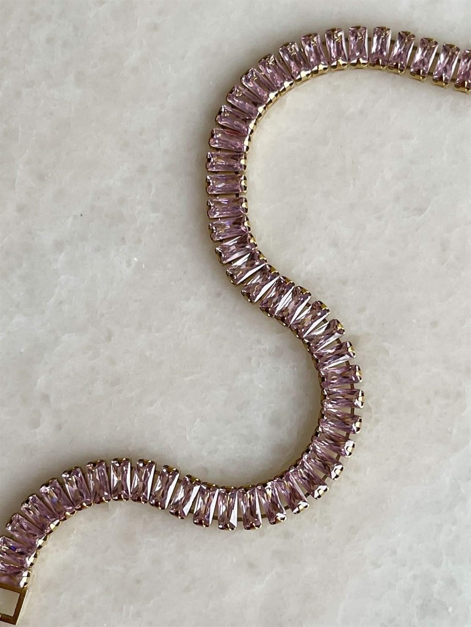 Çelik Pembe Babe Bileklik (21 Cm)
