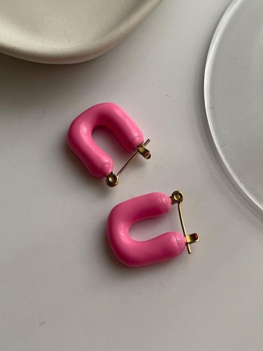 Çelik Pembe Küpe (1.70 Cm)