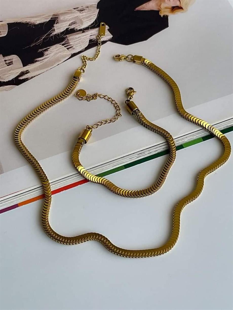 Çelik Pullu Kolye (47 Cm)