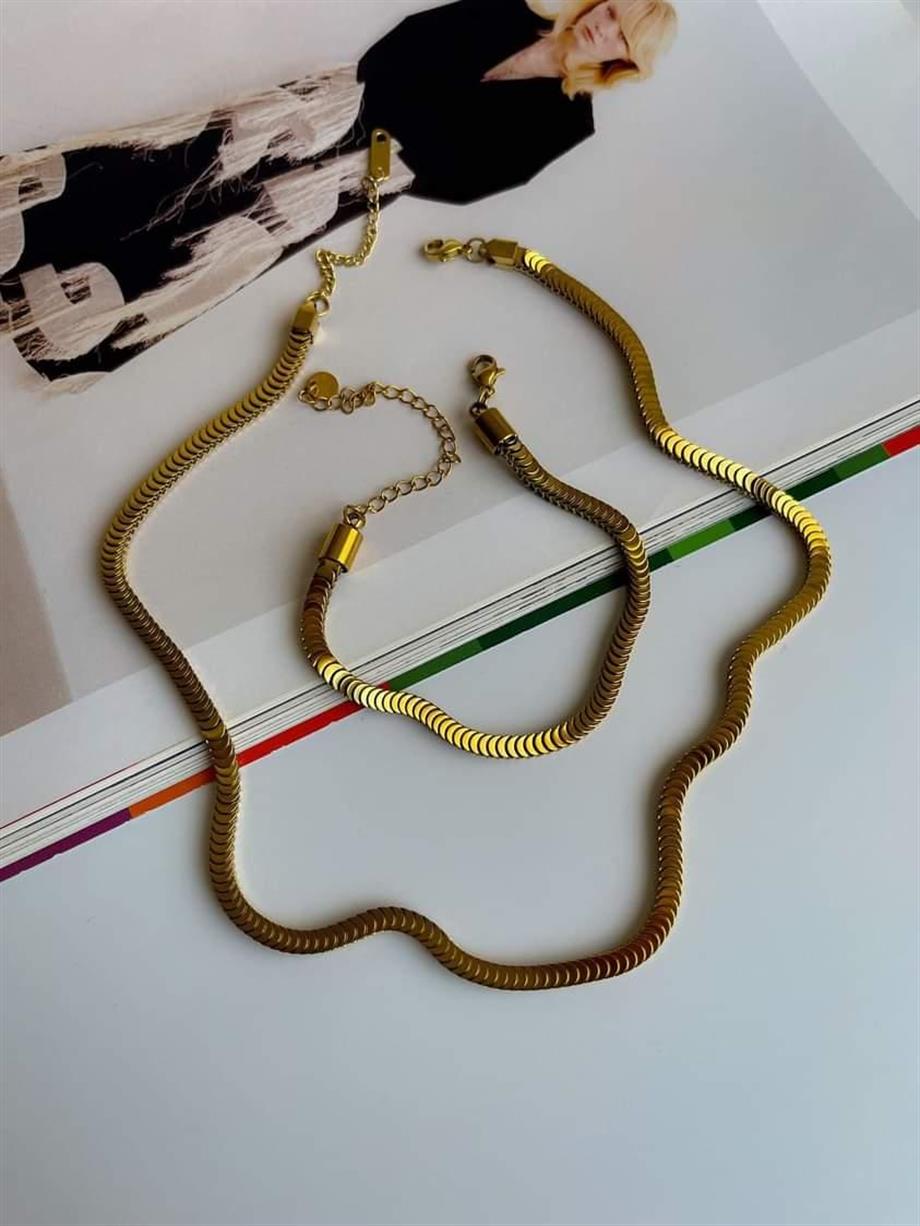 Çelik Pullu Kolye (47 Cm)