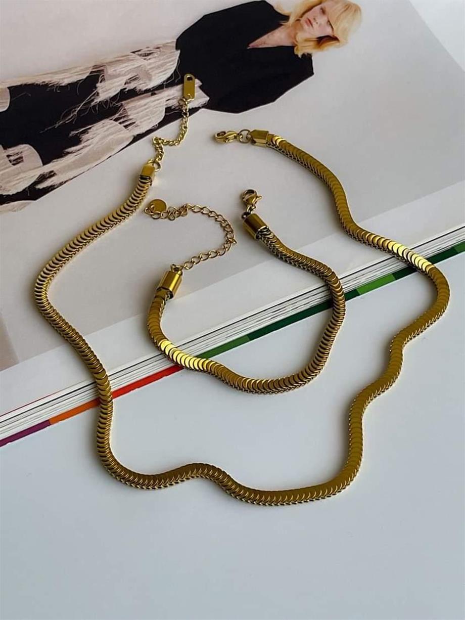 Çelik Pullu Kolye (47 Cm)