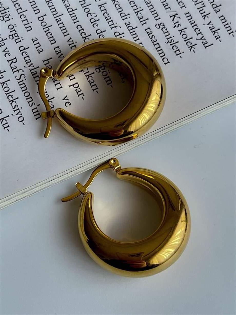Çelik Steel İçi Boş Hafif Halka Küpe ( 3 Cm)