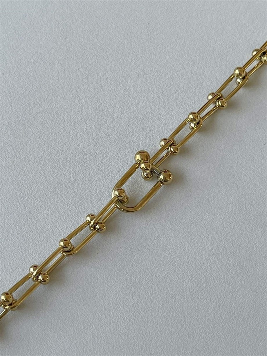 Çelik Tiffany Göbekli Bileklik (22 Cm)