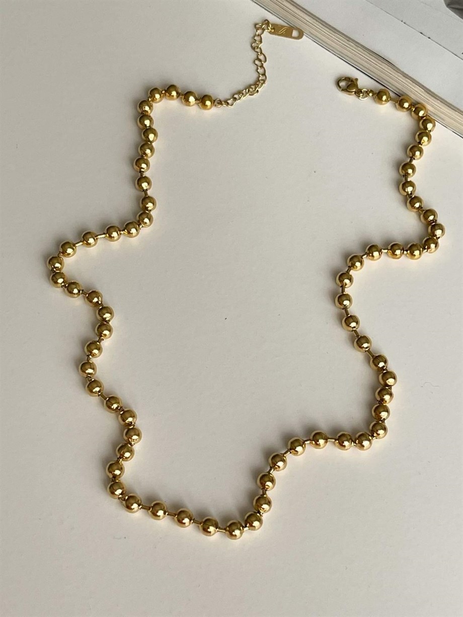 Çelik Topçuklu Kolye (57 Cm)